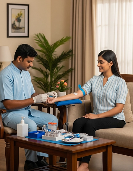 Convenient home blood tests with fasting and accurate reports for all ages and needs in Bangalore